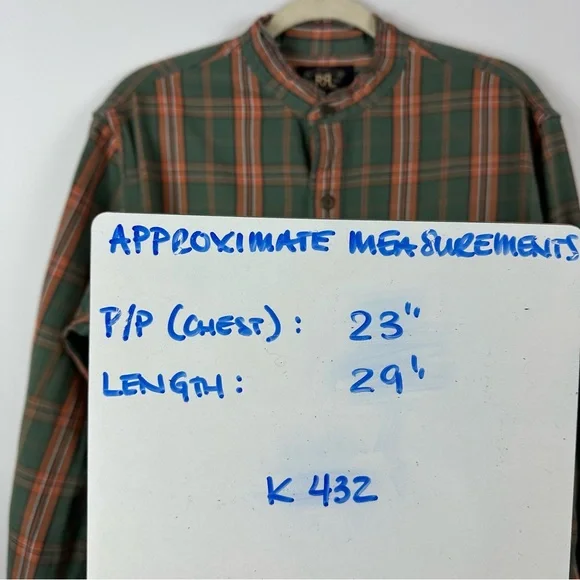 RRL Double RL Button Front Plaid Shirt Large Mock Neck - Picture 6 of 8